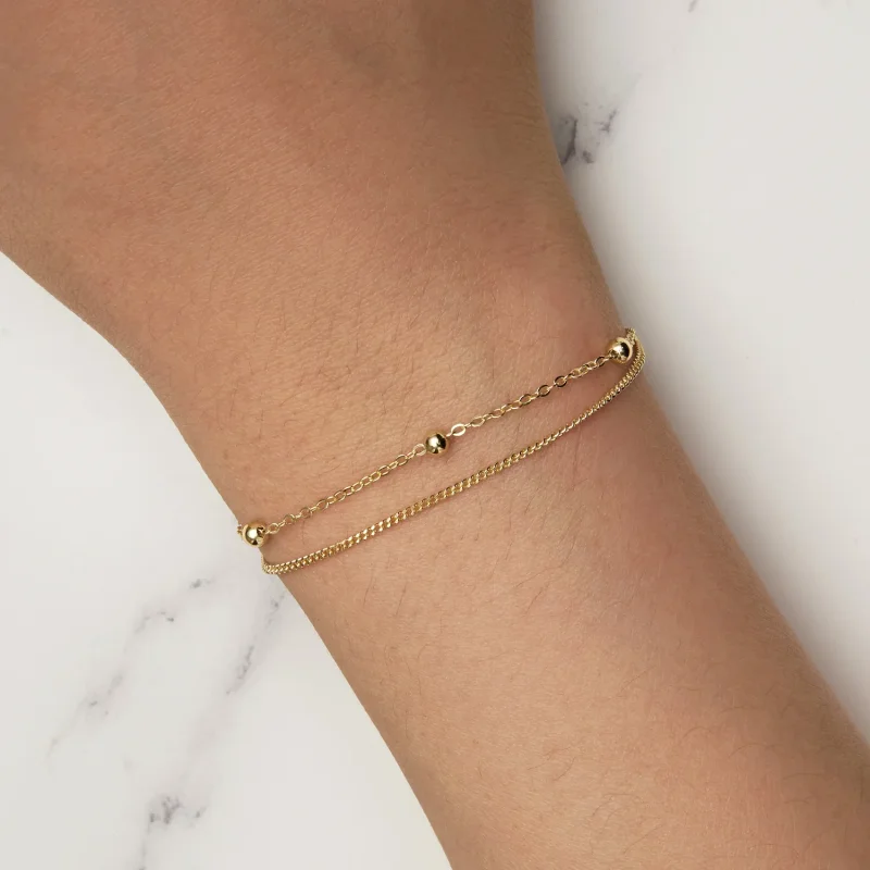 (image for) Pandora Style Golden Bead Chain Bracelet - SCB131-B - View 8