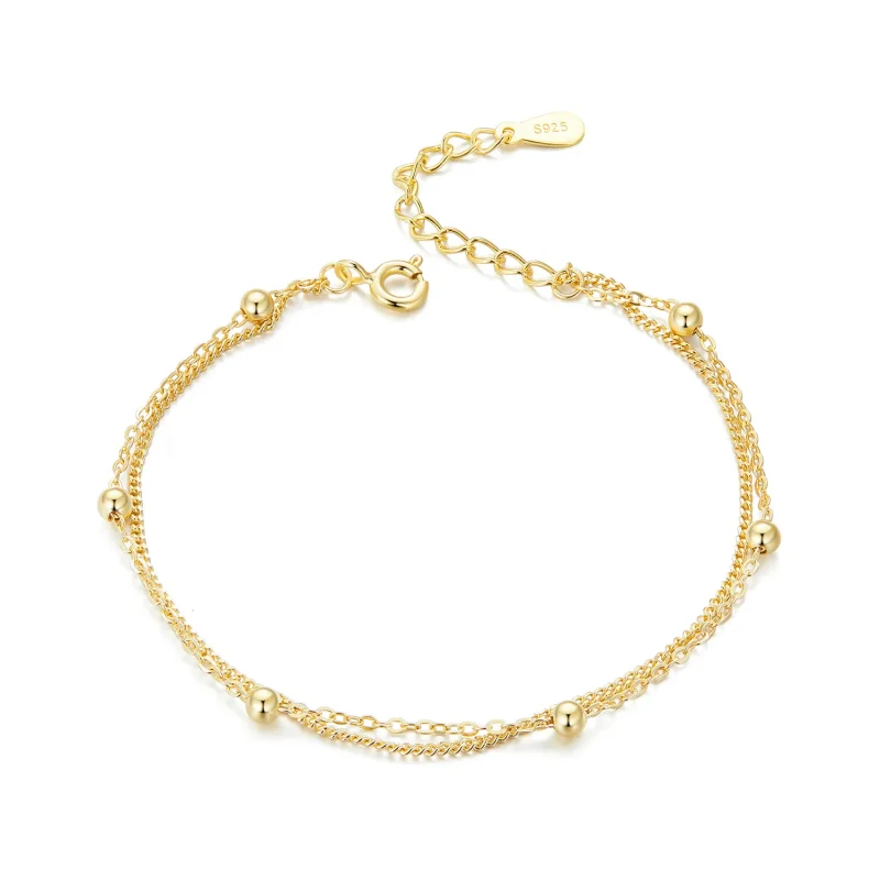 (image for) Pandora Style Golden Bead Chain Bracelet - SCB131-B - Product Image