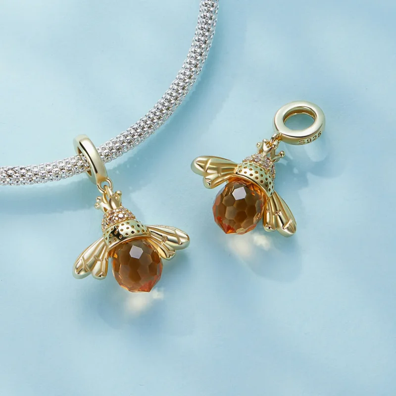 (image for) Pandora Style Golden Bee Dangle - SCC035-B - View 4