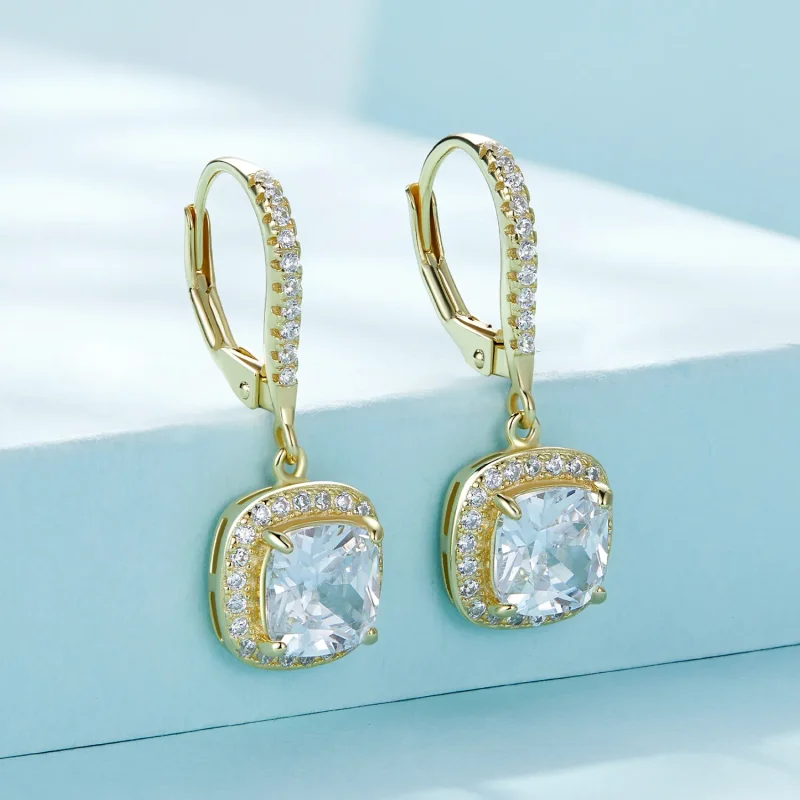(image for) Pandora Style Golden Bright Time Dangle Earrings - SCE520-B - View 2
