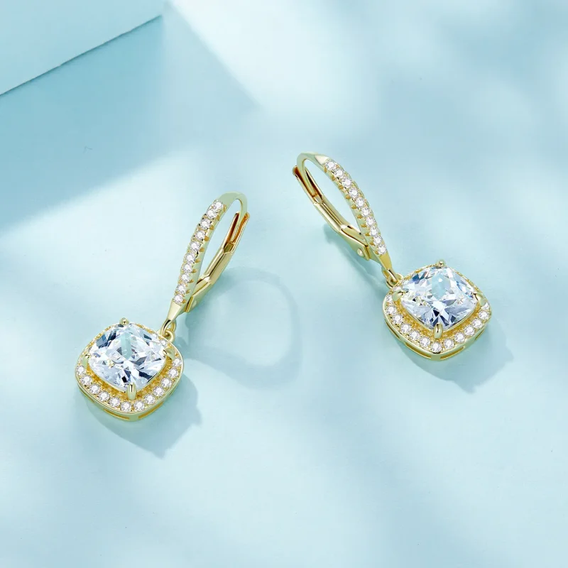 (image for) Pandora Style Golden Bright Time Dangle Earrings - SCE520-B - View 3