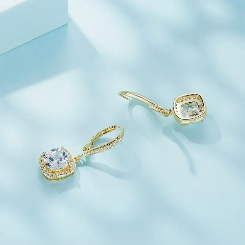 (image for) Pandora Style Golden Bright Time Dangle Earrings - SCE520-B - View 4