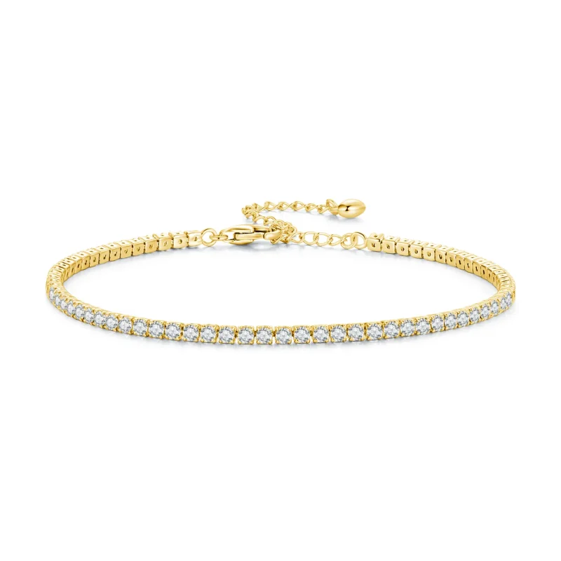 (image for) Pandora Style Golden Exquisite Zircon Chain Bracelet - BSB097-B - View 9