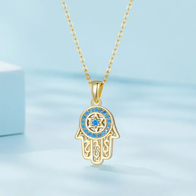 (image for) Pandora Style Golden Fatima's Guardian Necklace - SCN264-B - View 2