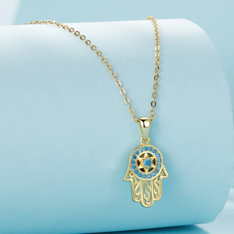 (image for) Pandora Style Golden Fatima's Guardian Necklace - SCN264-B - View 3