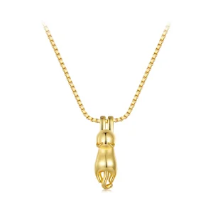 (image for) Pandora Style Golden Kitten Necklace - SCN032-B