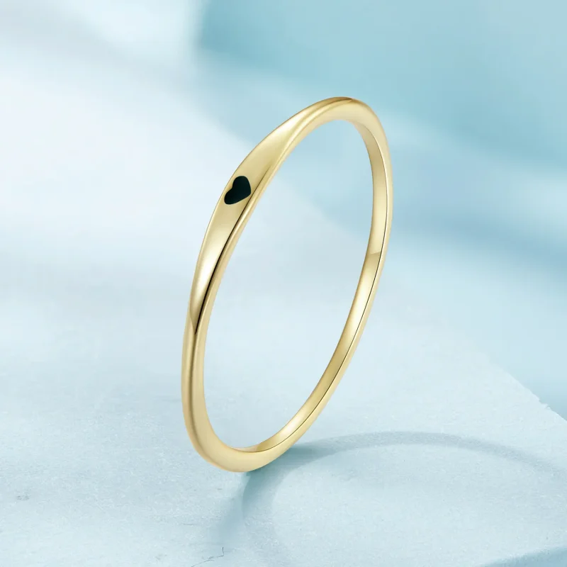 (image for) Pandora Style Golden Love Heart Ring - SCR468-B - View 2