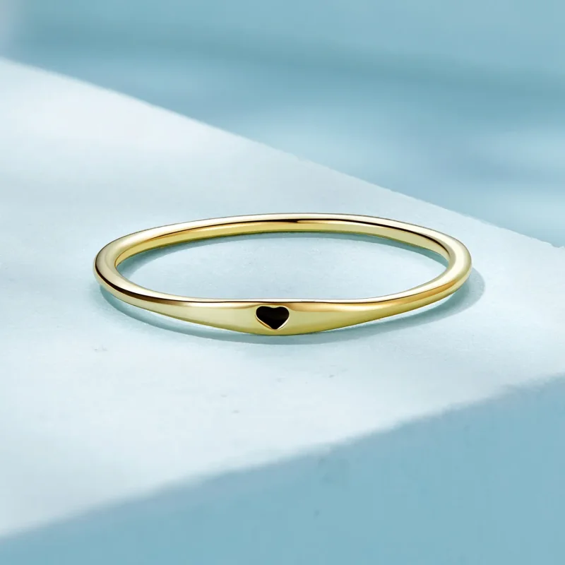 (image for) Pandora Style Golden Love Heart Ring - SCR468-B - View 3