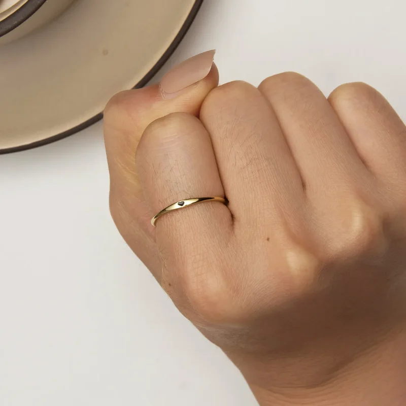 (image for) Pandora Style Golden Love Heart Ring - SCR468-B - View 6