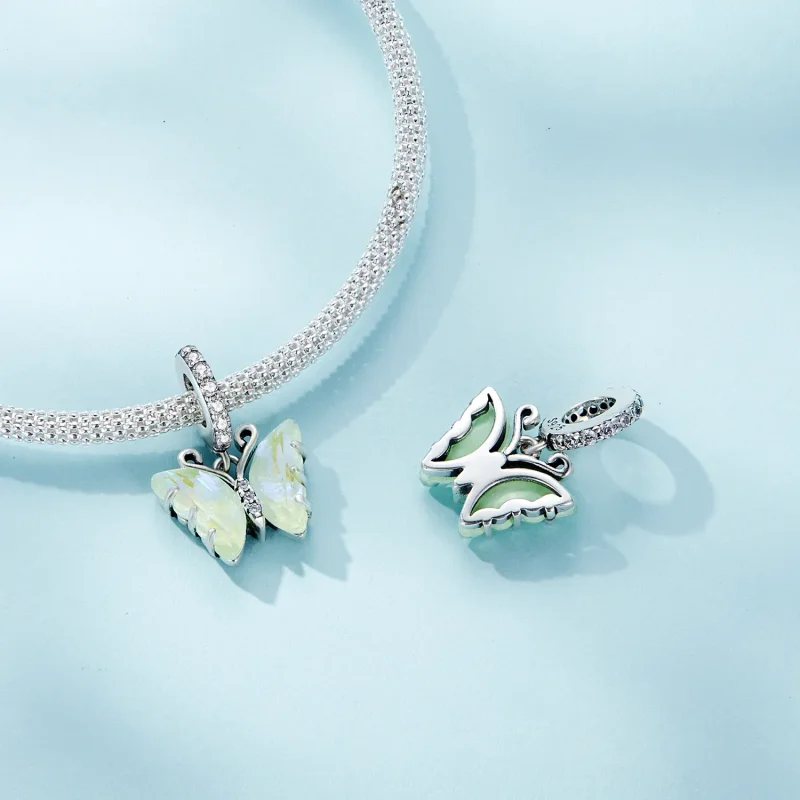 (image for) Pandora Style Green Aurora Butterfly Dangle - SCC2305-GN - View 4