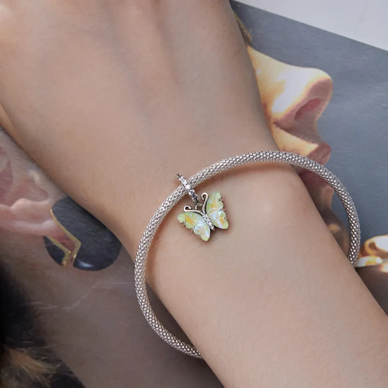 (image for) Pandora Style Green Aurora Butterfly Dangle - SCC2305-GN - View 6