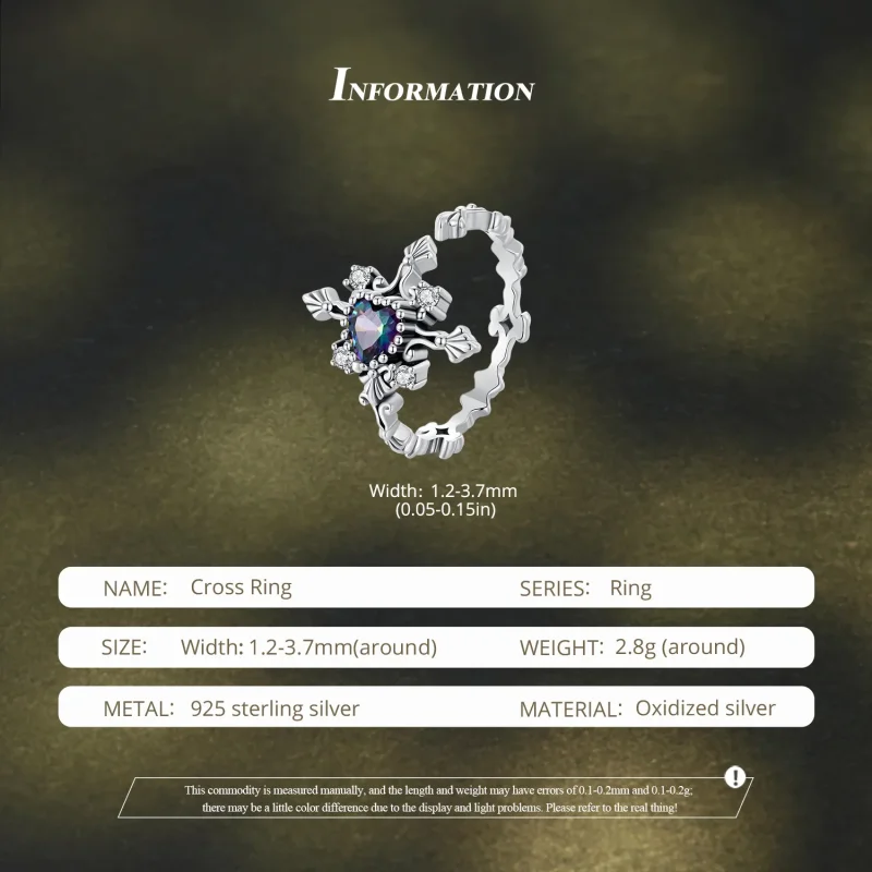 (image for) Pandora Style Halloween Cross Ring - BSR482-E - View 5