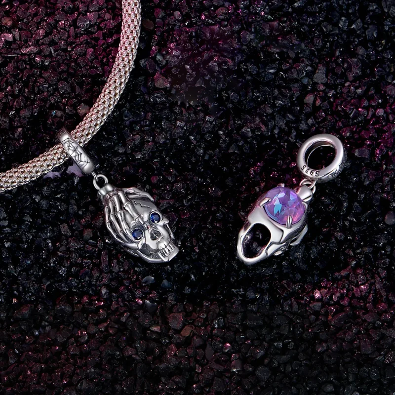 (image for) Pandora Style Halloween Skull Dangle - SCC2606 - View 4