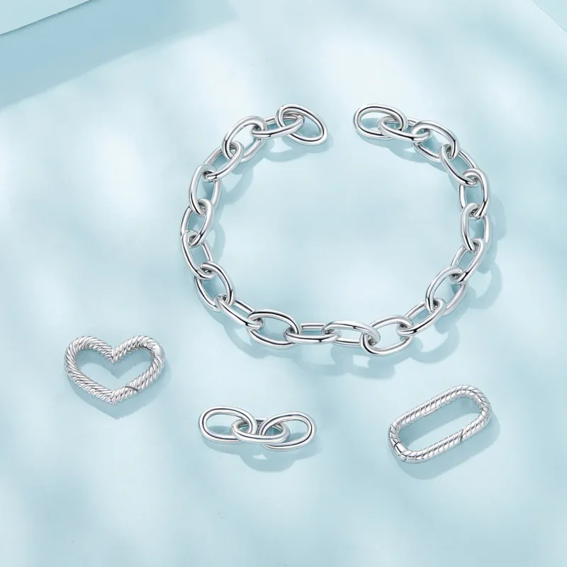 (image for) Pandora Style Heart Chain Bracelet - SCB258 - View 4