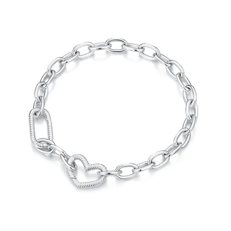 (image for) Pandora Style Heart Chain Bracelet - SCB258 - Product Image