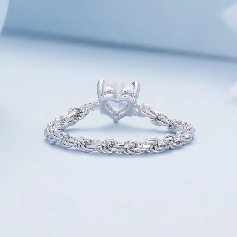 (image for) Pandora Style Heart Chain Ring - BSR410 - View 4