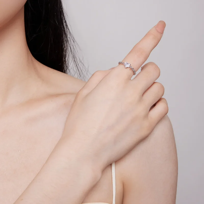 (image for) Pandora Style Heart Chain Ring - BSR410 - View 6