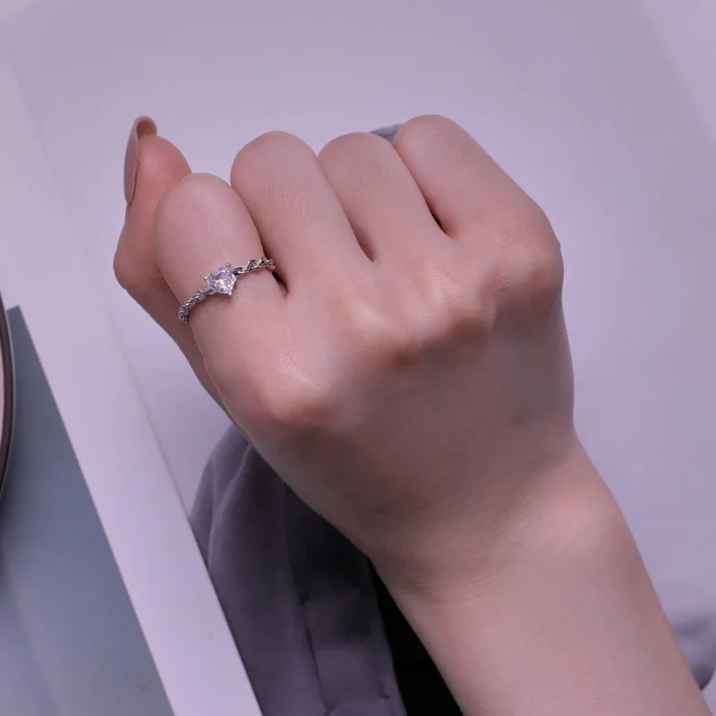 (image for) Pandora Style Heart Chain Ring - BSR410 - View 7