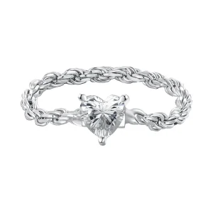 (image for) Pandora Style Heart Chain Ring - BSR410
