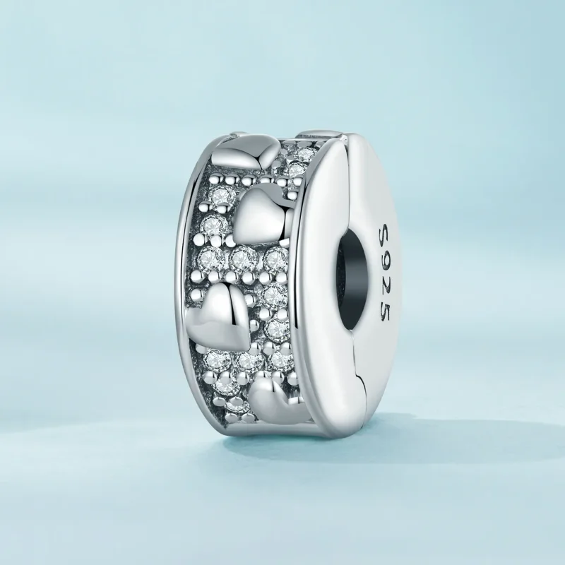 (image for) Pandora Style Heart Clip - SCC2492 - View 2