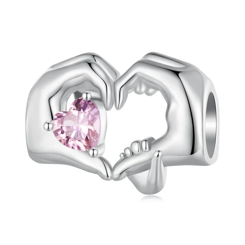 (image for) Pandora Style Heart Gesture Charm - BSC829 - View 7