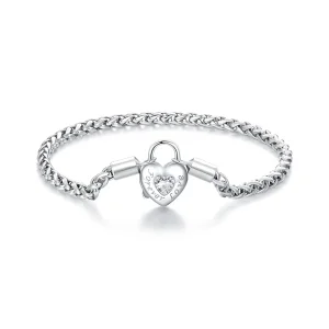 (image for) Pandora Style Heart Lock Basic Chain Bracelet - BSB147