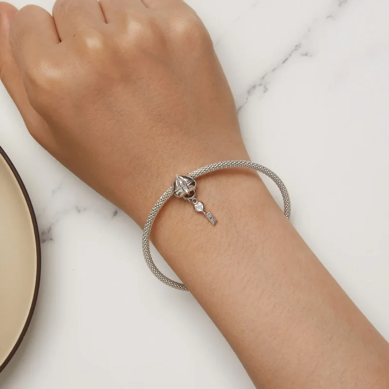 (image for) Pandora Style Heart Lock Key Charm - SCC2580 - View 7