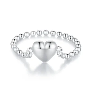 (image for) Pandora Style Heart Shape Chain Ring - BSR488