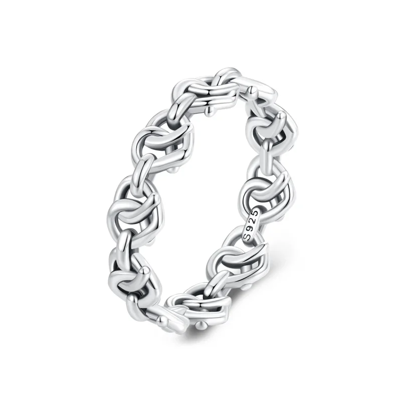 (image for) Pandora Style Heart Shape Chain Ring - SCR963 - Product Image