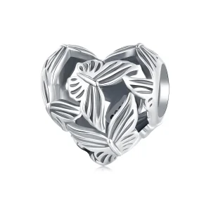 (image for) Pandora Style Heart Shaped Butterfly Charm - SCC2576