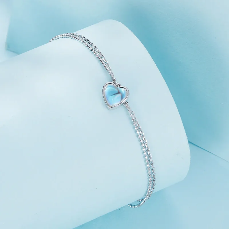 (image for) Pandora Style Heart Shaped Double Layer Anklet - SCT024 - View 2