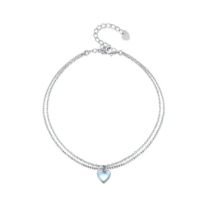 (image for) Pandora Style Heart Shaped Double Layer Anklet - SCT024