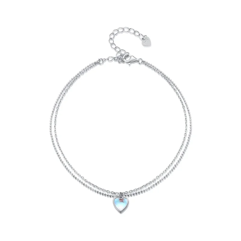 (image for) Pandora Style Heart Shaped Double Layer Anklet - SCT024 - Product Image
