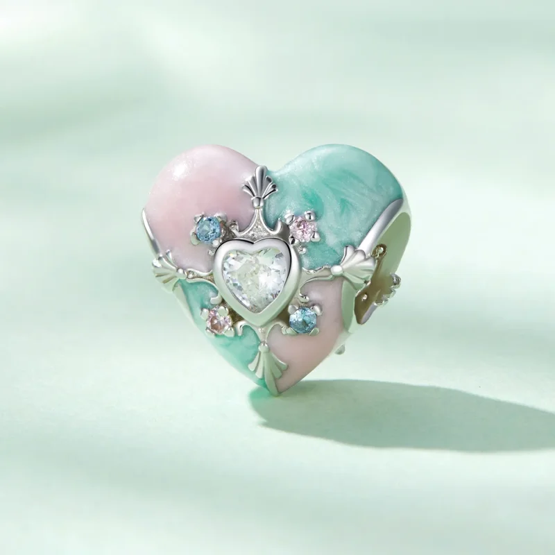 (image for) Pandora Style Heart Shaped Easter Charm - BSC782 - View 2