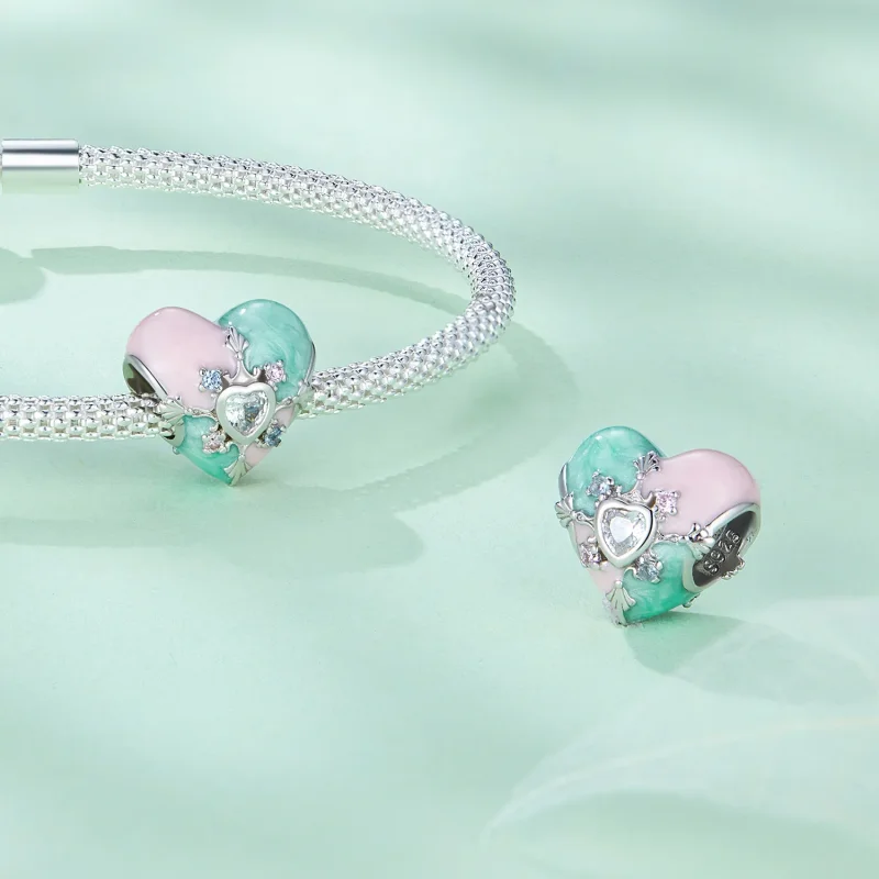 (image for) Pandora Style Heart Shaped Easter Charm - BSC782 - View 4