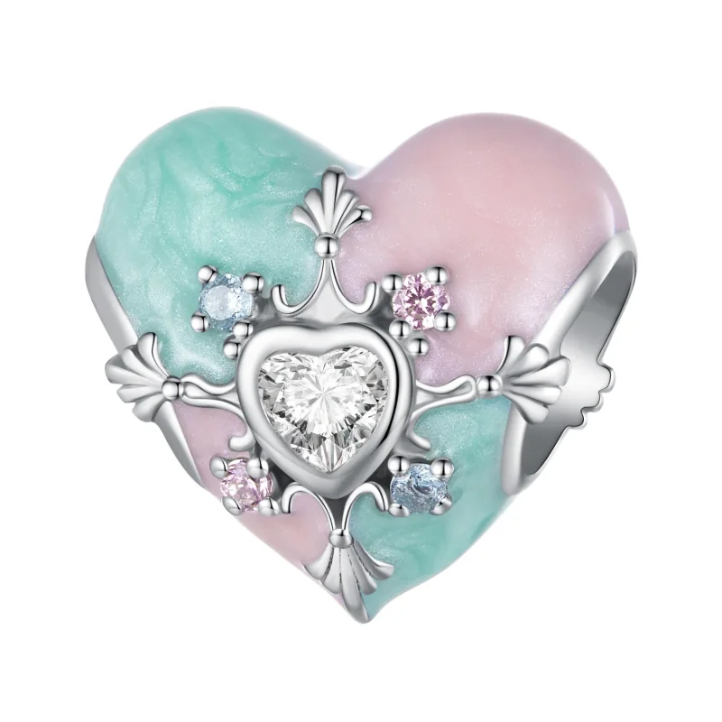 (image for) Pandora Style Heart Shaped Easter Charm - BSC782 - Product Image