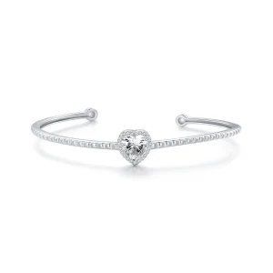 (image for) Pandora Style Heart-Shaped Open Bangle - BSB131