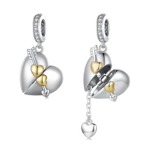 (image for) Pandora Style Heart-Shaped Openable Dangle - BSC804
