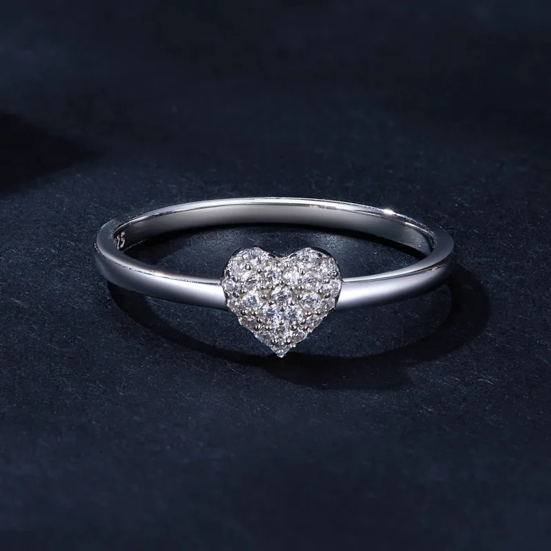 (image for) Pandora Style Heart-Shaped Ring (One Certificate) - MSR038 - View 3