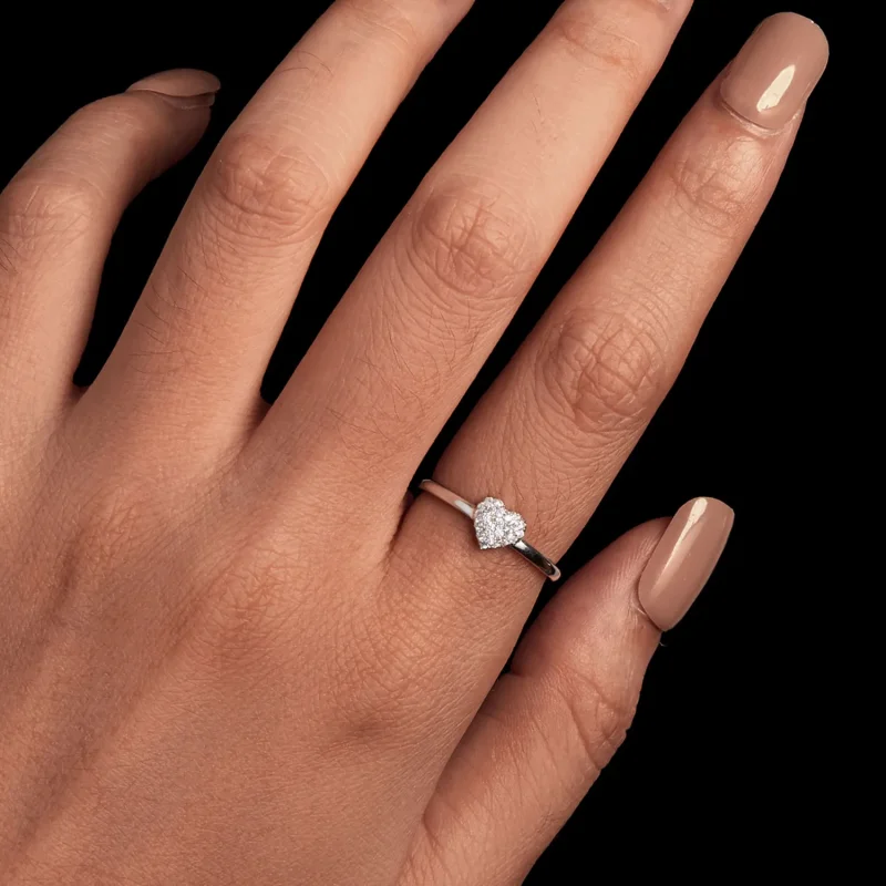 (image for) Pandora Style Heart-Shaped Ring (One Certificate) - MSR038 - View 4