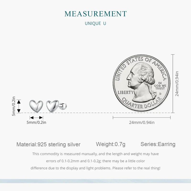 (image for) Pandora Style Heart-Shaped Stud Earrings - BSE886 - View 8