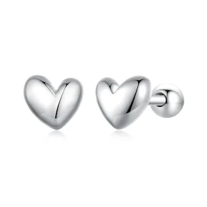 (image for) Pandora Style Heart-Shaped Stud Earrings - BSE886
