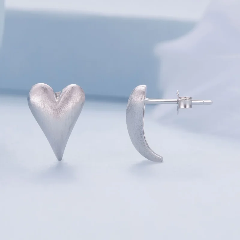 (image for) Pandora Style Heart-Shaped Studs Earrings - BSE916! - View 4