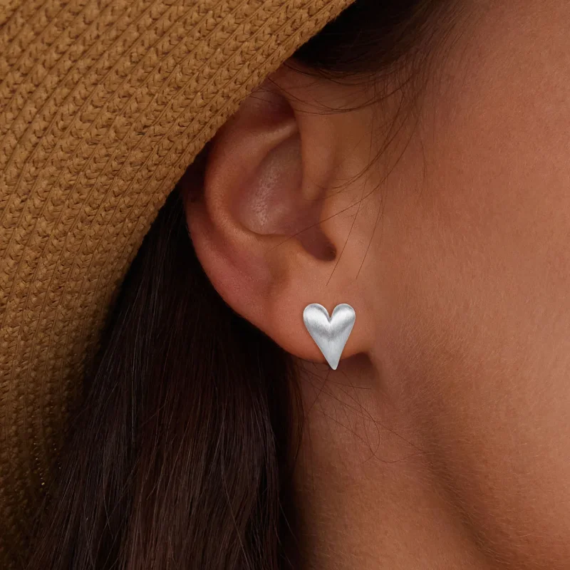 (image for) Pandora Style Heart-Shaped Studs Earrings - BSE916! - View 5