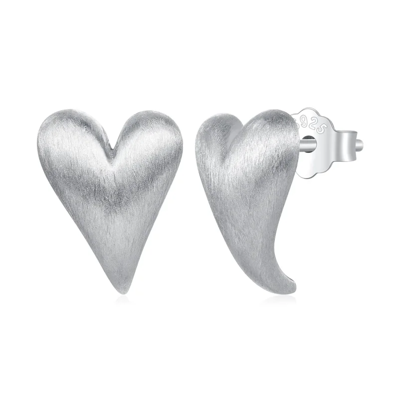 (image for) Pandora Style Heart-Shaped Studs Earrings - BSE916! - Product Image