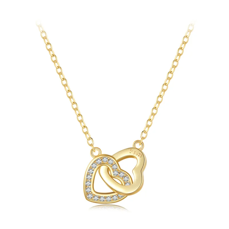 (image for) Pandora Style Heart To Heart-925 Silver Necklace - SCN181-B - Product Image