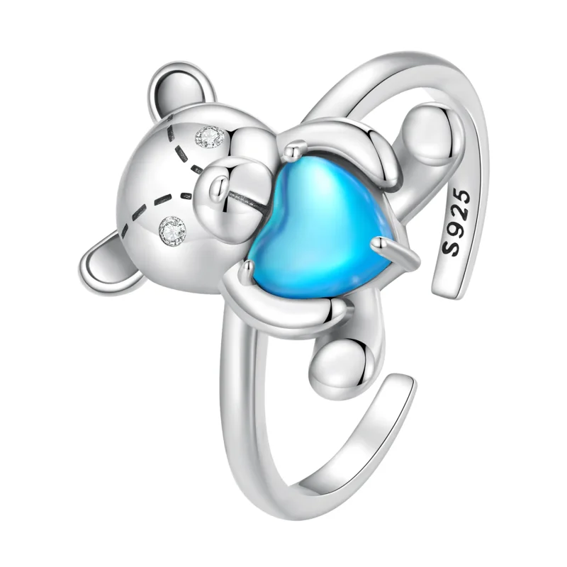 (image for) Pandora Style Hug Bear Opening Ring - SCR921 - Product Image