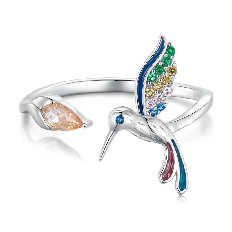 (image for) Pandora Style Hummingbird Open Ring - BSR391 - Product Image