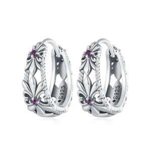 (image for) Pandora Style Iris Vintage Hoop Earrings - SCE1649