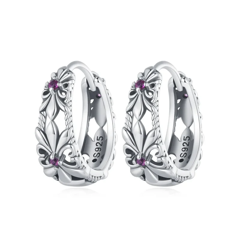 (image for) Pandora Style Iris Vintage Hoop Earrings - SCE1649 - Product Image